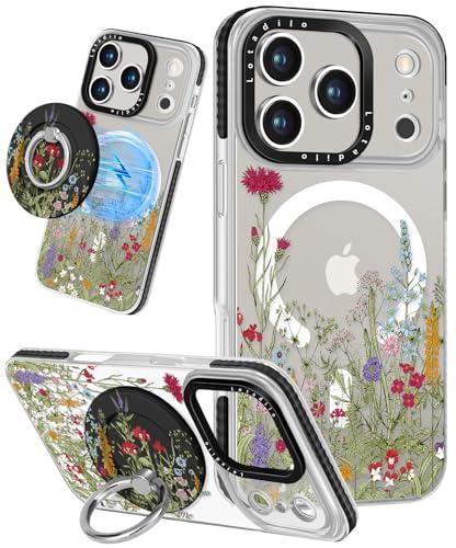 Amazon.com: Lotadilo Cute Case for iPhone 16e for Women Girls - Funny Wild Floral Design Compatible with Magsafe Magnetic Ring Holder Kickstand Fashion TPU Phone Covers for iPhone 16e Phone Case : Cell Phones & Accessories