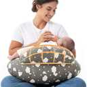 Momcozy Original Nursing Pillow for Breastfeeding-Pioneering Safety Fence- Wider Feeding Pillows for More Support for Mom & Baby- Easier Nursing & Hand Free- Fit for All, Removable Cotton Cover (Grey)
