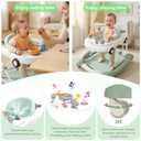 Baby Walker, 5-in-1 Baby Walker for Boys and Girls with Bouncer, Removable Footrest, Music, Foldable & Adjustable Speed Wheels Activity Walker for 6-18 Months Toddler Infant(Mint)
