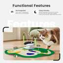 Gardner Pet Cat Toys Chargeable,5in1 Hide and Seek Automatic Interactive cat Toy, Chirping Moving Ambush Feather, Track Balls,Indoor Exercise Kicker 24 inch Cover for All Breeds,Cat Pattern
