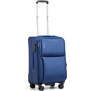 Hanke Softside Expandable 20 Inch Carry On Luggage with Wheels Airline Approved, TSA Luggage Lightweight Rolling Suitcases for Travel Carry On Bag(Blue)