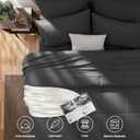 CozyLux Full Size Comforter Sets Dark Grey, 7 Pieces Bed in a Bag, Dark Grey Comforter Full Size, All Season Bedding Sets with Stitch Quilted Comforter, Flat Sheet, Fitted Sheet, Pillowcases
