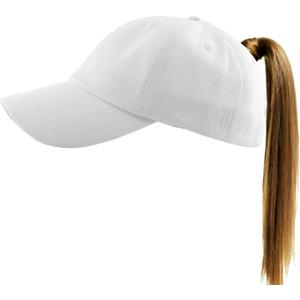 Classic Plain Ponytail Messy High Bun Headwear Adjustable Cotton Trucker Mesh Glitter Hat Baseball Cap