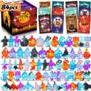84Pcs Halloween Pop Keychain Fidget Toys Pack, Party Favors for Kids, Classroom Prizes Box, Treasure Chest Treat Bags Gifts, Goodie Bags Stuffers