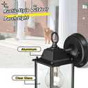 WISBEAM 2 Packs Outdoor Wall Lantern, Black Exterior Waterproof Wall Sconce for House, Aluminum Housing Plus Glass, Wet Location Rated, ETL Qualified, Bulbs Not Included