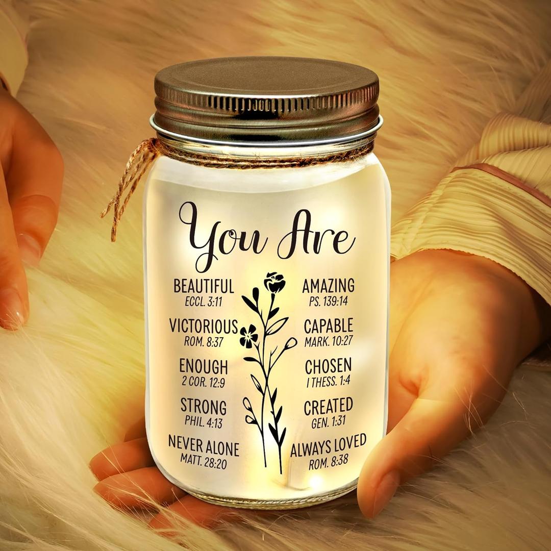 Mason Jar Night Light - Home Decoration Lights, Birthday & Mother's Day Gift for Her (YOU ARE...)