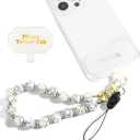 Azrra Phone Charm Wrist Lanyard: Beaded Wrist Strap with Phone Tethers