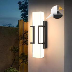 Hyunbae Dusk to Dawn Outdoor Lighting Fixtures, Photocell Sensor Modern Outdoor Wall Sconce, Dimmable LED Porch Light, IP65 Waterproof Outside Wall Lights for House Doorway Garage Entryway, 3000K