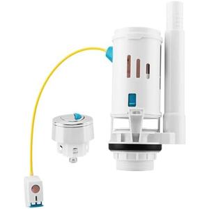 Toilet Dual Flush Valve with Push Button, Toilet Flush System Replacement Adjustable Universal 2" Outlet 280mm Cable Cistern Flush Replacement
