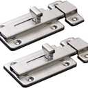 Door Bolts, 2 Pieces Stainless Steel Latch Sliding Door Lock, Surface Mounted Slide Bolt for All Types of Internal Doors