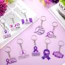 2 x Remuuly 50 Pcs Domestic Violence Awareness Month Acrylic Keychain Domestic Violence Awareness Month Festival Party Decor for Women Men