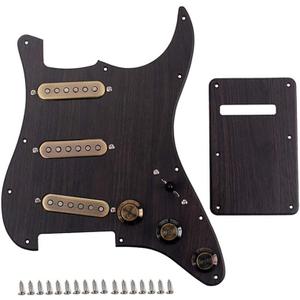 Alnicov 3-Ply Prewired Loaded Pickguard Scratchplate Backplate with SSS Alnico V Pickups Kit for Strat ST Electric Guitars