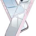 Puxicu Acrylic 2 in 1 for iPhone 17 Air CaseAnti-Yellowing, Military-Grade Protection, Drop Shockproof Slim Phone Cover for iPhone 17 Air 6.5", Clear+Light Pink