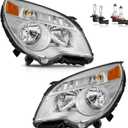 Headlights W/Bulbs for 2010-2015 Chevy Equinox LS/LT Model Headlamp Replacement Driver & Passenger Side