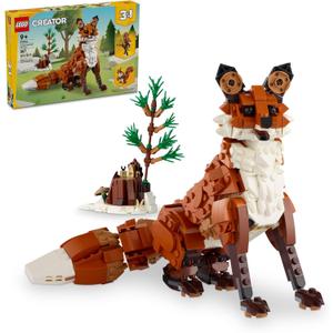 LEGO Creator 3 in 1 Forest Animals Red Fox Toys - Building Toys for Kids, Boys & Girls, Ages 9+ - W/ 3 Building Options into Fox, Owl, or Squirrel - Gift for Birthdays - 31154
