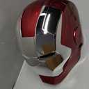 Wearable Hero-Style Helmet with Glowing Eyes – Cosplay Mask for Kids and Teens,Great for Halloween,Birthday Gifts (Red, M)