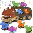 Moritakk Dinosaur Toys for Kids 2-4 Boys,Dinosaur Car Carrier Truck Toy with 4 Pull Back Dino CarDinosaur Truck for 2 3 4 5 Year Old Boy Toys,2 3 4 5 Year Old Boy Birthday Gift with Dino Sound.