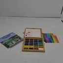ARTISTRO x HANNAH M.P Professional Watercolor Paint Set Limited Edition with 24 colors in Bamboo Wooden Box (6ml XL Pans) - 2 Brushes, Watercolor Paper, Mixing Tray - Watercolor Set for Professionals made by professionals