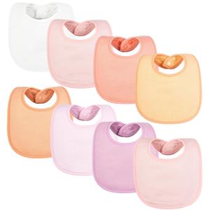 Tiny Twinkle 8 Pack Baby Bibs for Drooling and Teething  Waterproof & Absorbent Bibs for Baby Girl & Boy, Machine Washable Infant Bib Set for Newborns and Toddlers (Girl Sherbet 8-Pack)