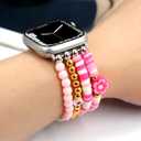JR.DM Cute Preppy Handmade Elastic Beaded Band Women for Apple Watch, M