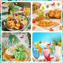 2 x 120pcs Summer Cocktail Picks Tropical Hawaii Cocktail Picks Assorted Flamingo Pineapple Monstera Palm Leaf Cactus Pick for Appetizers Food Drinks Cupcake Hawaiian Luau Party Decoration Supply