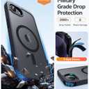 FNTCASE for iPhone 17e Case: iPhone 16e Phone Case [Compatible with Magsafe] Translucent Matte Cases with [Screen Protector] Military Grade Shockproof Protective Phone Cover - Black