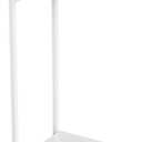WOHOMO Side Table Living Room, Small End Table for Small Space, 25.6" C Shaped Tall Slide Under Couch Tables, Slim End Table with 15" Round Cute Look for Living Room, Bedroom, White