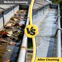24FT Reach Telescopic Gutter Cleaning Tool, 8-15FT Gutter Cleaner from the ground with 360°Rotatable Duckbill Metal Head, Shut Off Valve, Leak-Proof Gutter Cleaning Wand for Garden Hose