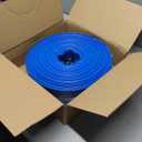 LINEX 2 IN x 100 FT Pool Backwash Hose - Heavy Duty Reinforced PVC Drain above Ground Swimming Pool Hoses, Flat Water Hose for Sump Pump Waste Discharge & Sand Filter Drainage, with Clamp (Blue)