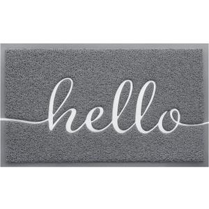 BeneathYourFeet Door Mat (32"x20",Grey), Welcome Mat Low Profile Front Doormat Indoor Outdoor Door Non Slip Rugs for Entryway, Patio, High Traffic Areas (1'8" x 2'8" (Rectangular))