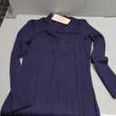 VICHYIE Women Mock Neck Ribbed Bodycon Dress Long Sleeve Mini Pencil Dresses (Medium, Z-navy Blue)