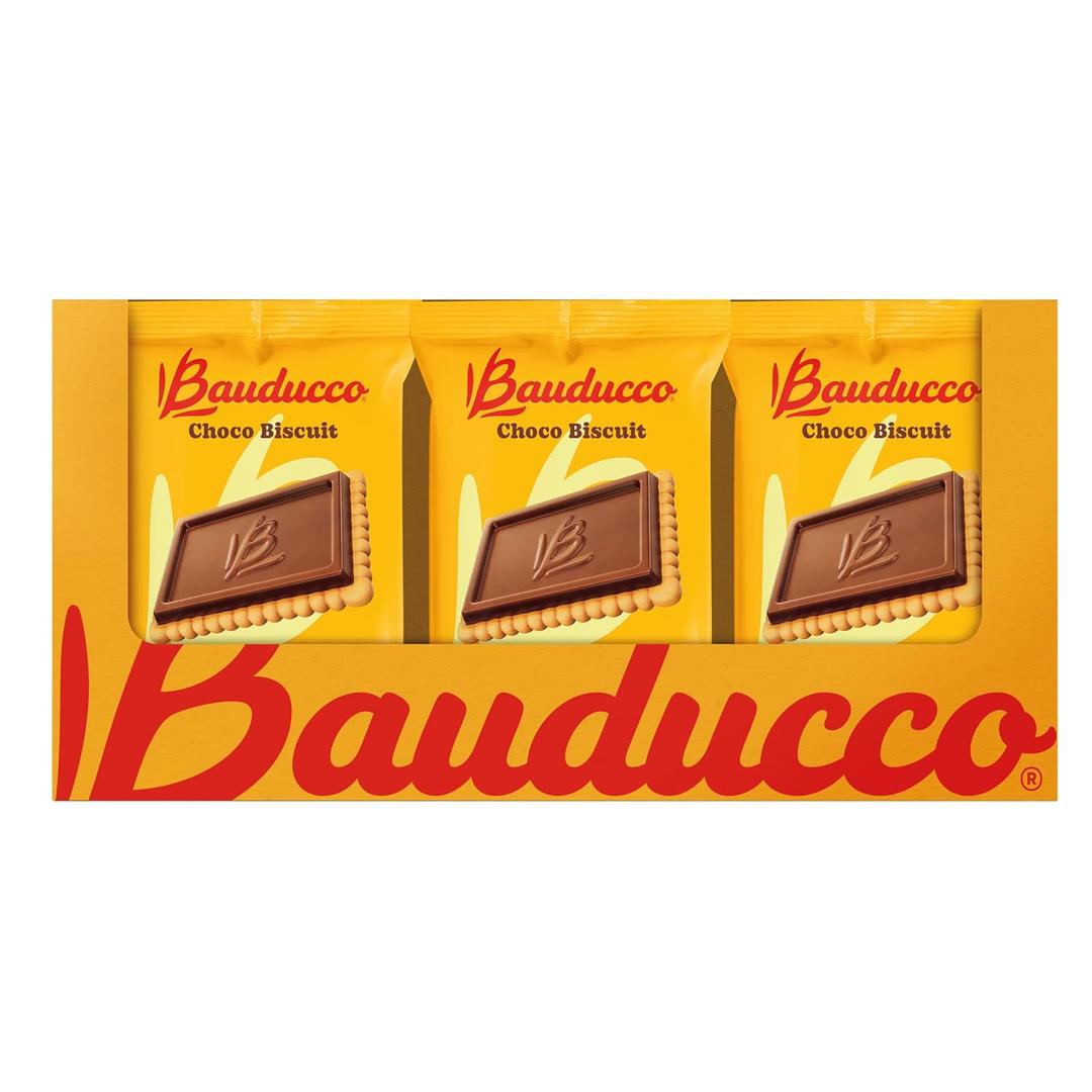 Bauducco Choco Biscuit Cookies  Crispy Chocolate-Covered Biscuits, Individually Wrapped for Snacking, Dessert, and Lunch Boxes, 22.8 oz (Pack of 18, 4 Cookies per Pack)