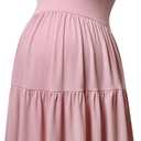GINKANA Women's Sleeveless Maternity Dress Adjustable Strappy Summer Casual Swing Dress for Daily Wearing Or Baby Shower (Large, Dark Pink)