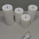 White LED Pillar Candles With a Flickering Effect, Flat Top, And remote Control, Set of 4