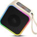 Portable Bluetooth Speaker, Wireless Speakers with LED Lights Built-in Mic Bluetooth 5.3, Portable Wireless Up to 10H Playtime, 8W Loud Sound Punchy Bass Small Speaker for Home/Party (White)