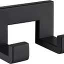 Angle Simple Double Towel Hook, Stainless Steel Bathroom Hand Towel Holder, Wall Coat Double Hook, Matte Black