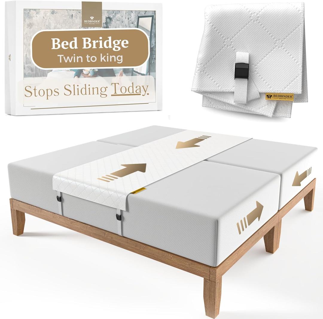 Bed Gap Eliminator | Closes Mattress Gaps Permanetly - for All Mattress Types & Sizes - Easy & Without Bumpy Filler | Populair for Adjustable, Split King, Queen & Twin XL to - Best Choice for Couples