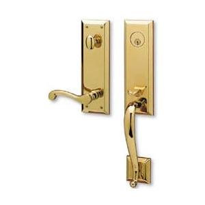 Baldwin 85355.003.RENT Stonegate Emergency Exit Right Hand Handleset, Lifetime Polished Brass