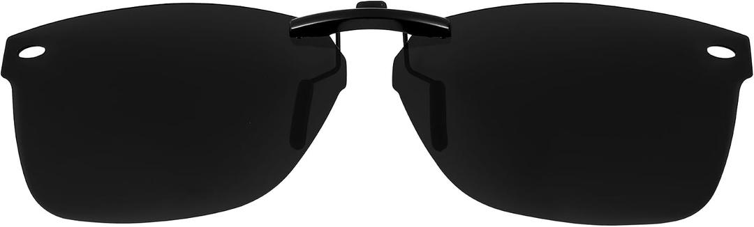 Polarized CLIP-ON Sunglasses for RAY-BAN RB5228 RX5228 (Black, S)