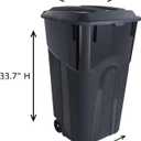 United Solutions 32 Gallon Wheeled Outdoor Garbage Can with Attached Snap Lock Lid and Heavy-Duty Handles, Black, Heavy-Duty Construction, Perfect Backyard, Deck, or Garage Trash Can, 2 Pack