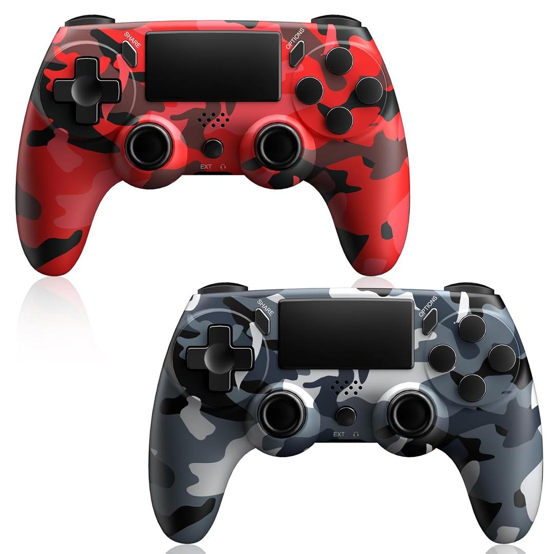 KDYGPDCT 2 Pack Wireless Controller for PS4,Remote Controller with 6-Axis Motion Sensor, Sensitive Touch Pad, Built-in Speaker & Headphone Jack, Compatible with PlayStation 4/Pro/Slim/PC