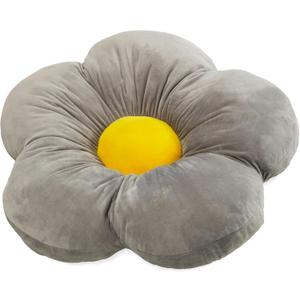 Butterfly Craze Daisy Lounge Flower Pillow for Teens & Kids - Medium 20 Inches, Cozy & Stylish Floor Cushion, Perfect Seating Solution, Machine Washable Aesthetic Decor, Plush Microfiber, Gray (Gray)