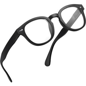 grinderPUNCH Classic Reading Glasses for Women and Men Stylish Lightweight Readers Round Readers for Women and Men (Black)