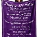 Birthday Gifts for Women - Gifts for Woman Birthday Unique - Happy Bday Decorations for Women - Womens Birth Day Gifts - Bday Gift for Wife Mom Sister Grandma - Purple Birth Day Blanket 50''x60''