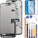 TFT for iPhone 16 Pro Max LCD Display for iPhone 16 Pro Max Screen Replacemet for iPhone 16 Pro Max A3296, A3084, A3295, A3297 Touch Screen Digitizer Display Assembly with Tools,Tempered Glass
