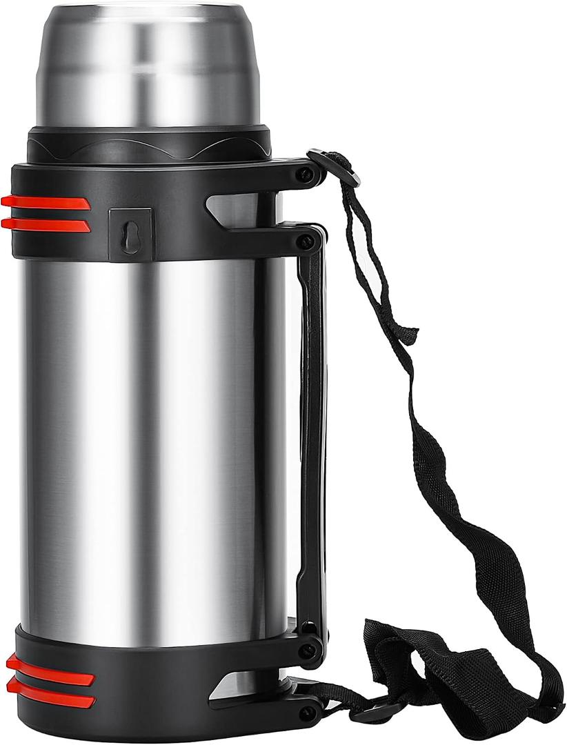 Large Thermosflask- 101oz Stainless Steel Insulated Bottle for Travel with BPA Free Cup - 3L Oversized Vacuum Insulated Thermoses with Handle and Strap for Hot & Cold Drinks
