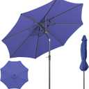 Beanss Outdoor Patio Umbrella, Table Umbrella with Push Button Tilt and Crank, 8 Ribs Market Umbrella (9FT, Blue)