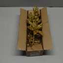 Oairse 3 Pcs Gold Artificial Poinsettia Flowers Picks Glitter Christmas Floral Picks and Sprays Christmas Fake Flowers Stems with Berries Pine Branches Fillers for for DIY Centerpieces Vase Decor