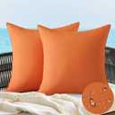 OTOSTAR Pack of 2 Outdoor Waterproof Decorative Pillow Covers 18x18 Inch Orange Pillowcases Garden Cushion Sham Throw Pillow Covers Pillows Shell for Patio Couch Tent Balcony (Burnt Orange)
