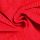 Roselux Women Crew Neck Ribbed Fitted Tight Tshirt Short Sleeve Shirt Basic Knit Top (Red, M)